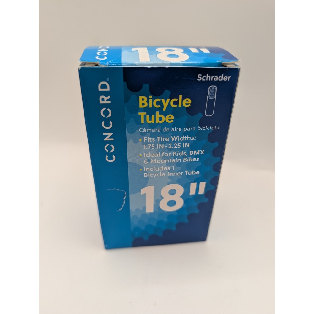 Concord 18 Inch Bicycle Inner Tube Schrader Valve 1.75-2.25 Wide BMX Kids Bike